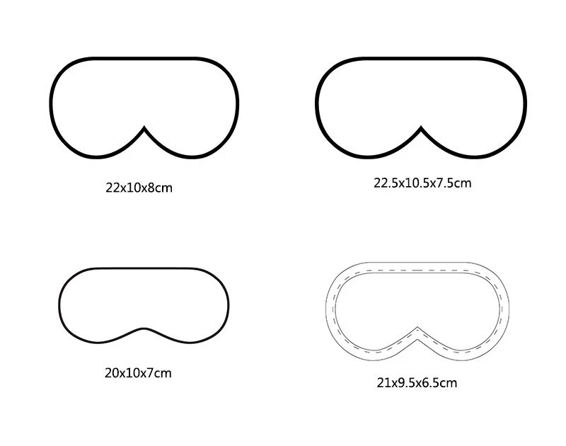 Eye mask size and shape Eye mask size and shape